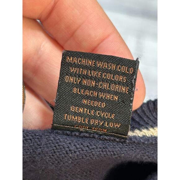 Jos. A. Bank Joseph Mens Blue Cashmere Blend Long Sleeve Pullover Sweater Size M - Picture 5 of 8